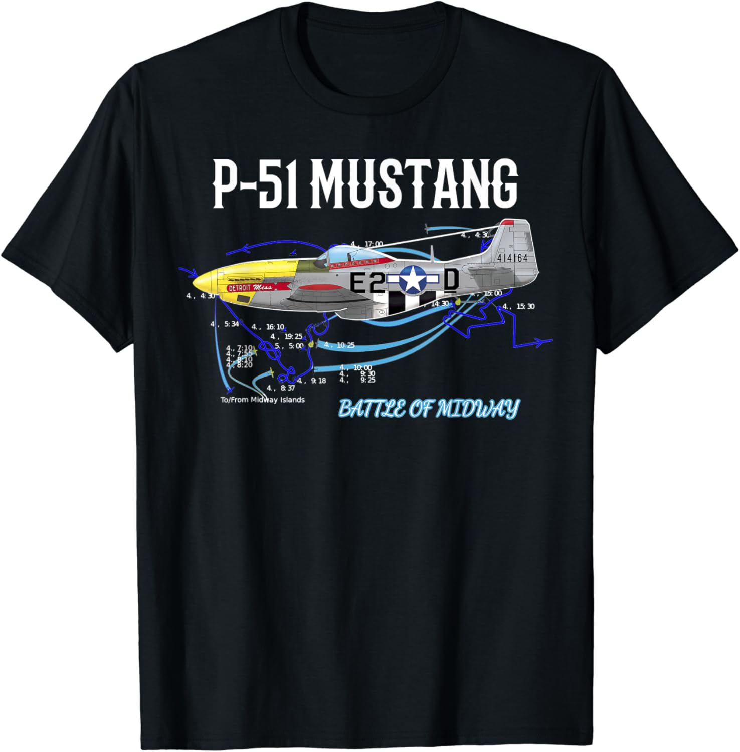 P51 Mustang TShirt TShirt Battle of Midway Clothing